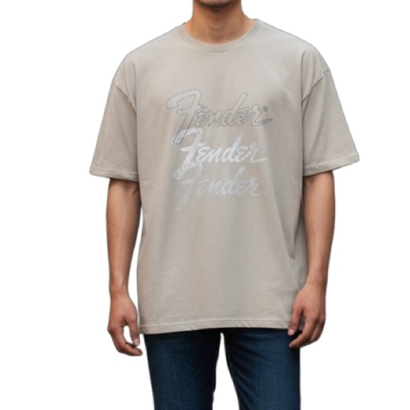 Fender Light Gray Short Sleeve Graphic Tee Size Medium - Picture 1 of 8